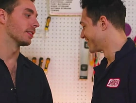 Gay colleagues anal fuck at service station
