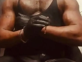 Preview Clips Black Muscle Dad Leather Flex Nipple Play