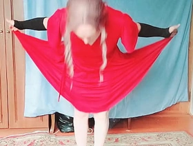 18 Uncensored Crossdresser Mommy's Dress Dancing Nude Striptease Hot Booty Blonde Redhead Homemade