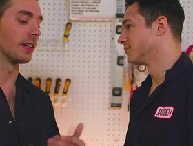 Watch and enjoy this hot and intense garage sex scene with Carter Woods and Jayden Marcos