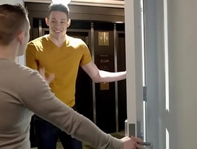 Handsome gays relish bareback anal sex