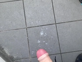 Chubby Cumming In Public Toilet