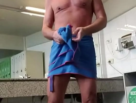Locker room fun continues with Pervy PapiFachero toweling off and boning up! #publicshower #gymshower #gayspy #gayshower ...