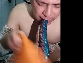 Sesión dura BDSM garganta profunda