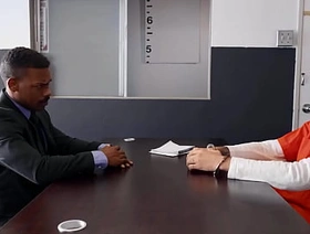 Chris Damned Doesn't Pay Any Attention To His Parole Officer Adrian Hart Until He Reveals His Hard Cock To Him - BROMO