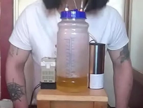 bisexual crossdresser with his portable cow milking machine part 4